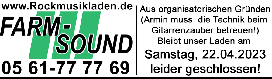 Achtung! Aus organisatorischen Gnden muss unser Laden am Samstag, 22.04.2023 leider geschlossen bleiben!